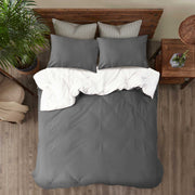 grey white reversible duvet cover set