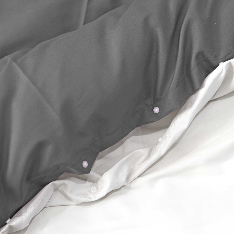 grey white reversible duvet cover set