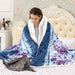 soft warm floral print embossed sherpa blankets