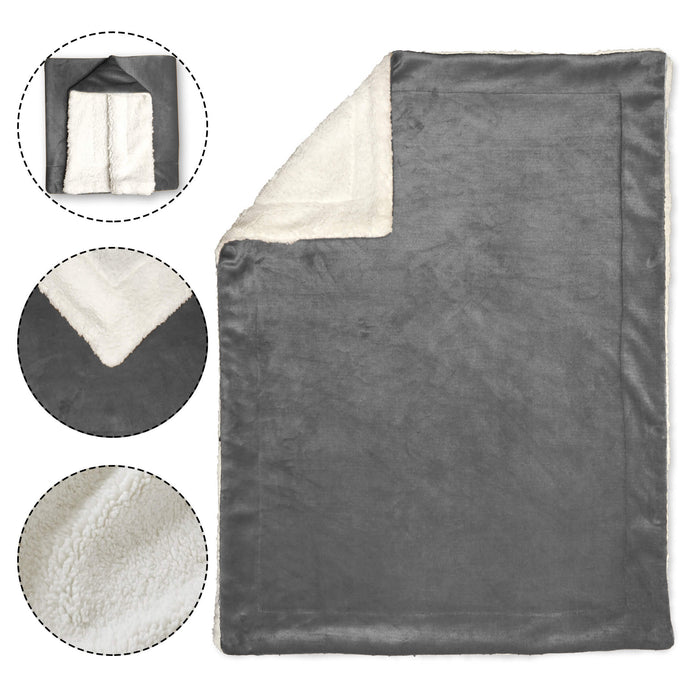 baby sherpa blankets grey 1