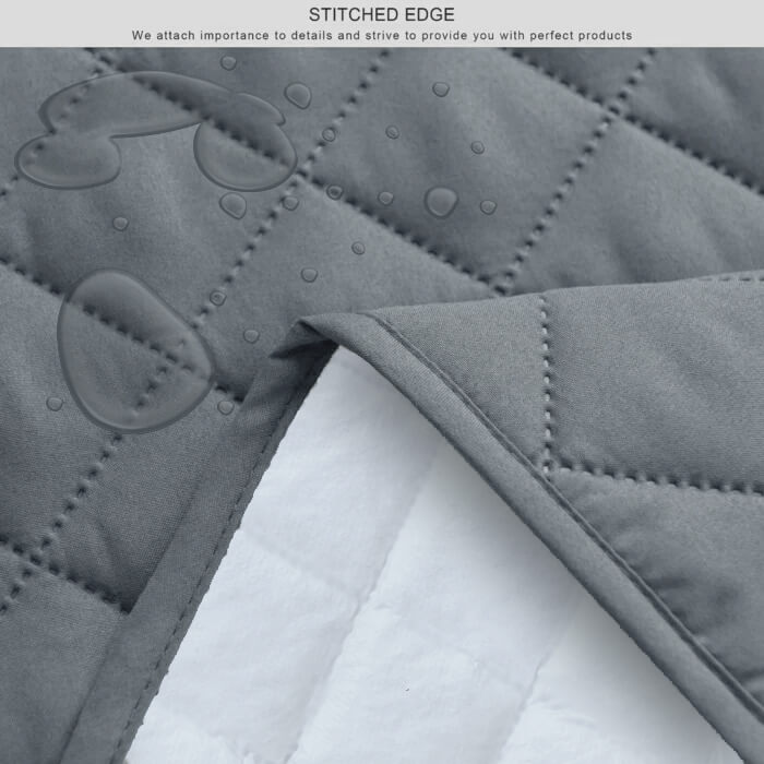 waterproof quilted mattress protectors with elastic strap grey