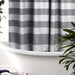 grey stripes waterproof shower curtain