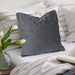 velvet quilted embroidered cushion cover grey