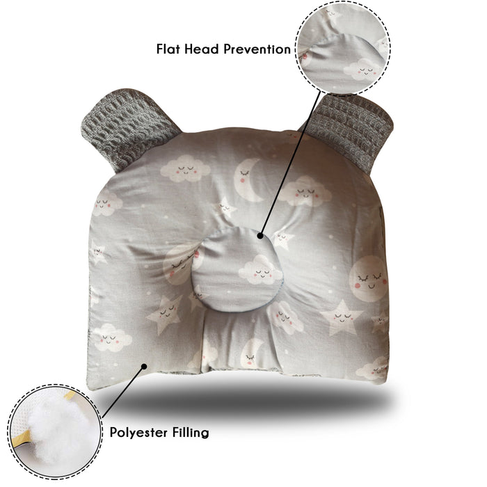 grey clouds head shaping cushion