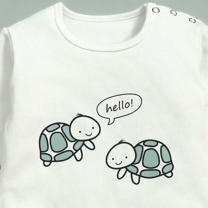 hello turtle baby rompers pack of 3