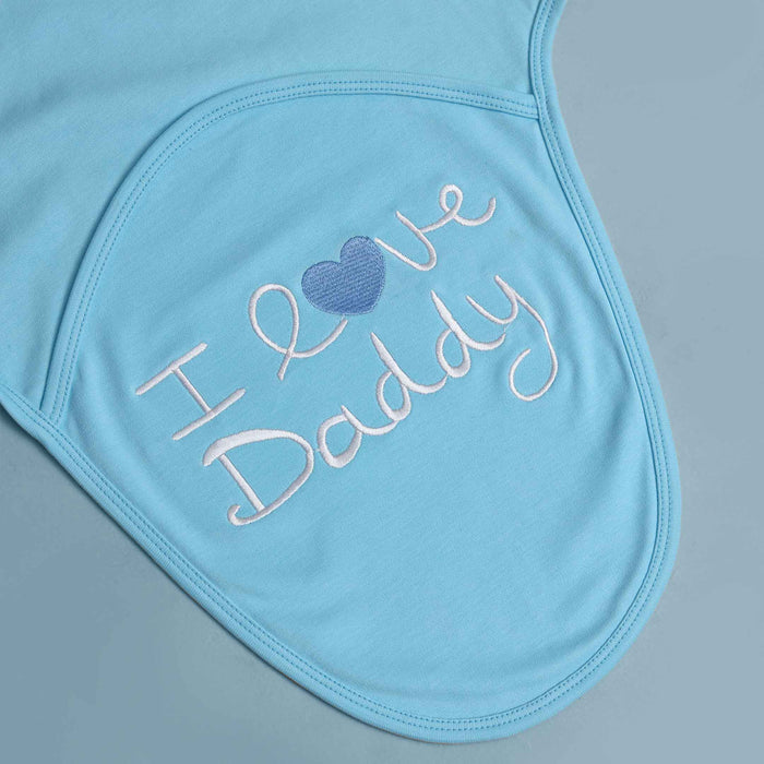 I Love Daddy Embroidered Baby Swaddle