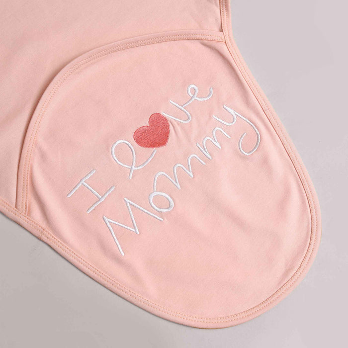 I Love Mommy Embroidered Baby Swaddle