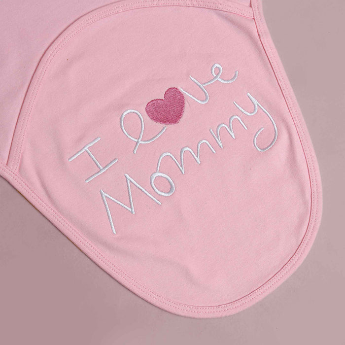 i love mommy embroidered baby swaddle