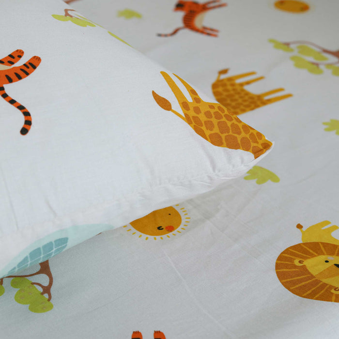 Jungle Safari Bedsheet Sheet & Pillow
