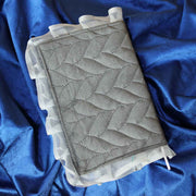leaf embossed velvet with organza ruffle quran cover