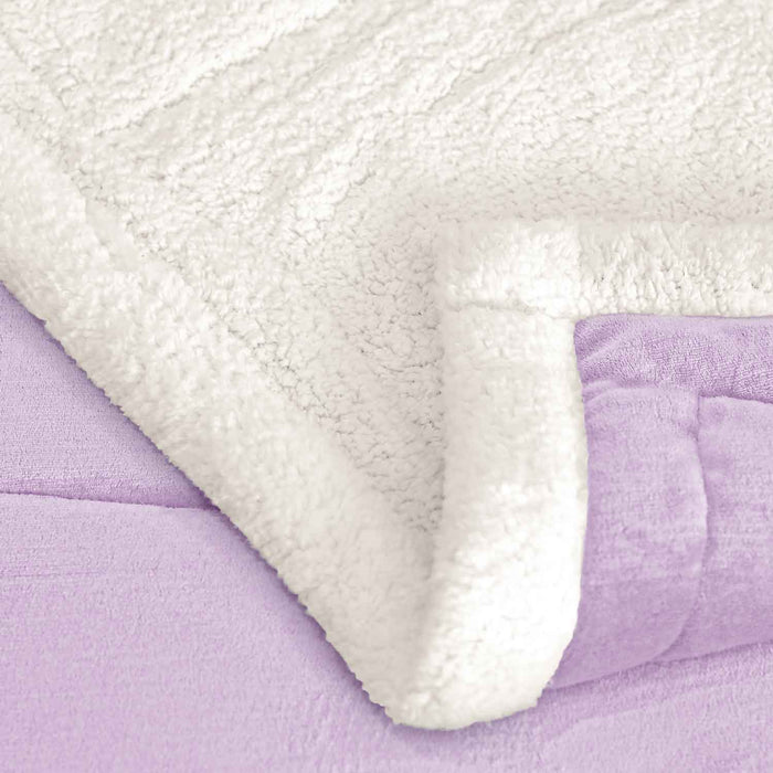 square boxes sherpa border winter comforter