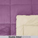 square quilted summer comforter lilac beige