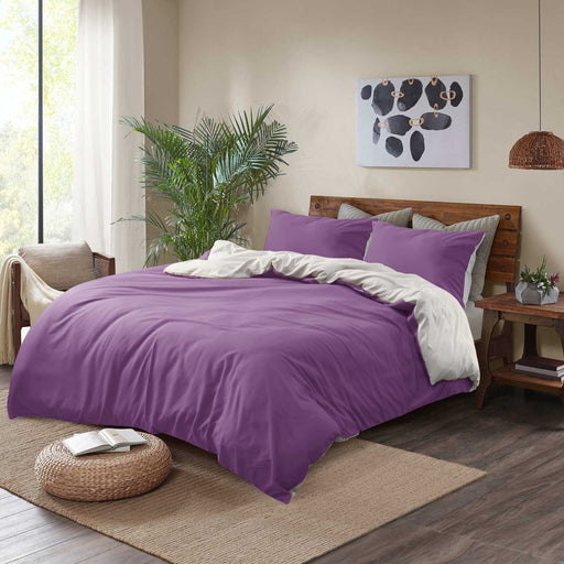 lilac silver reversible duvet cover set