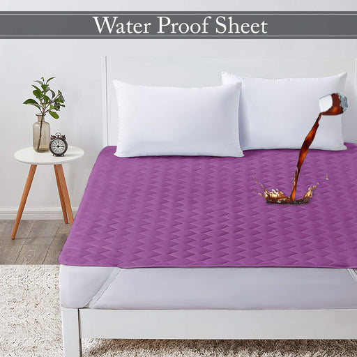 waterproof quilted mattress protectors with elastic strap lilac
