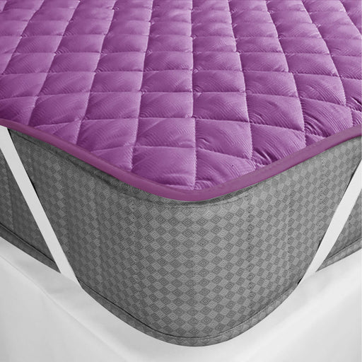 waterproof quilted mattress protectors with elastic strap lilac