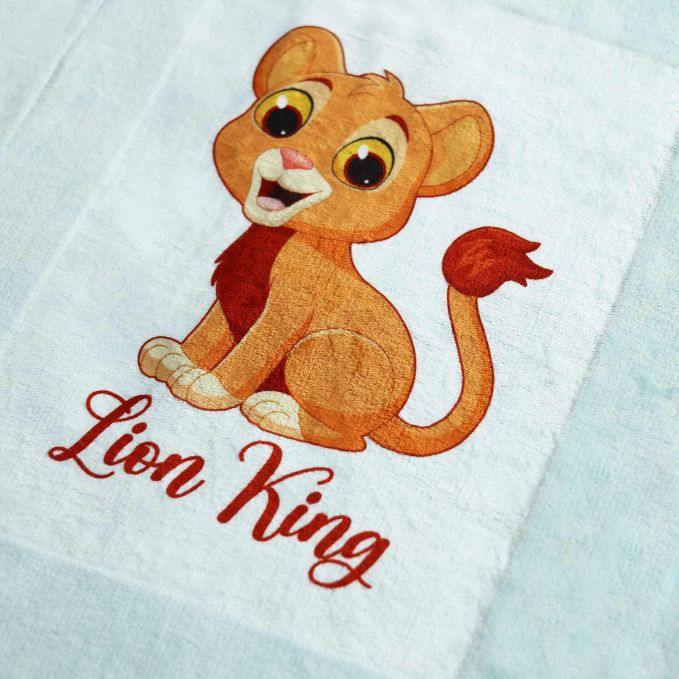 lion king printed sherpa fleece baby blanket