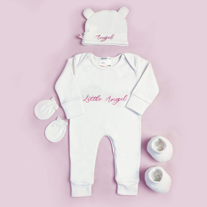 embroidered little angel baby bundles