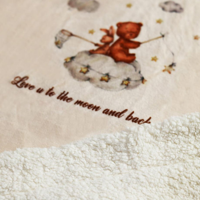 love you to the moon and back sherpa fleece baby blanket