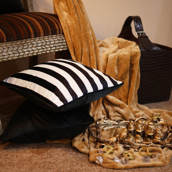 lush velvet stripes cushion cover set bundle of 5