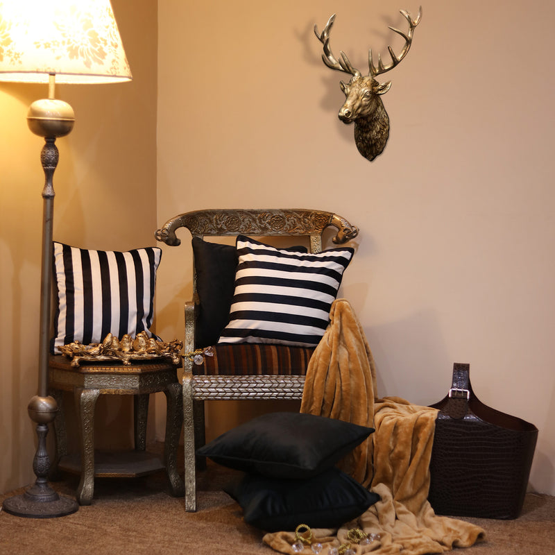 lush velvet stripes cushion cover set bundle of 5