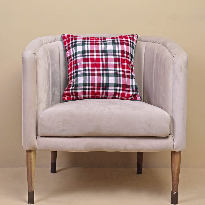 lush velvet plaid cushion cover