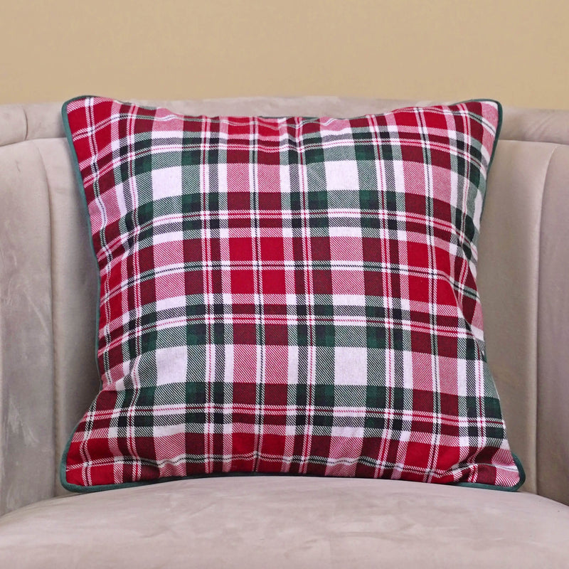 lush velvet plaid cushion cover