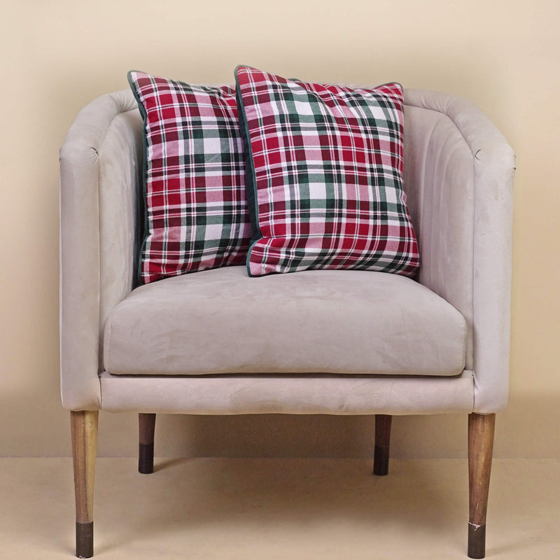 lush velvet plaid cushion cover