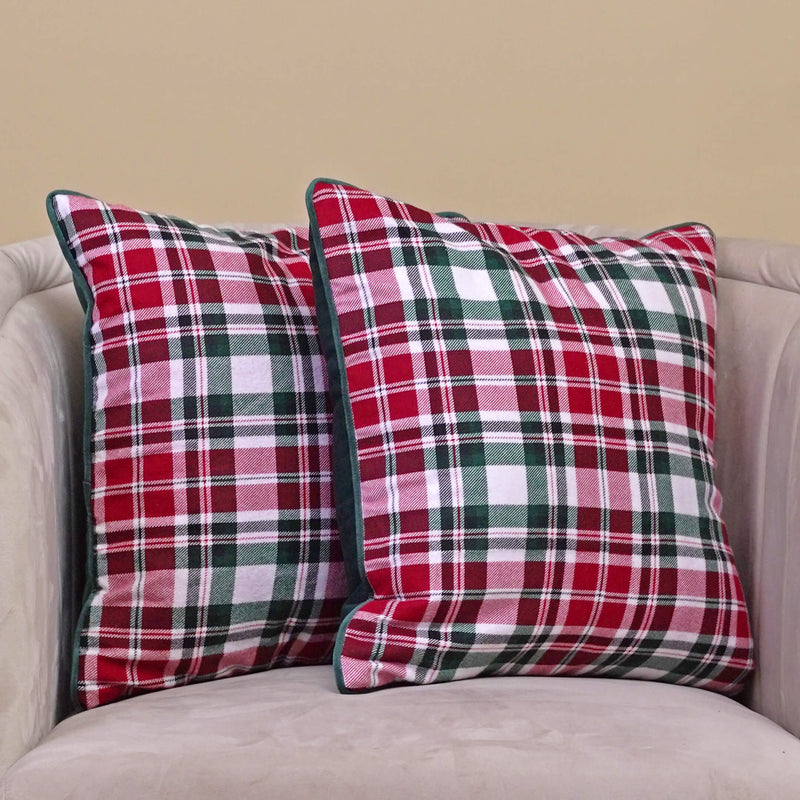 lush velvet plaid cushion cover