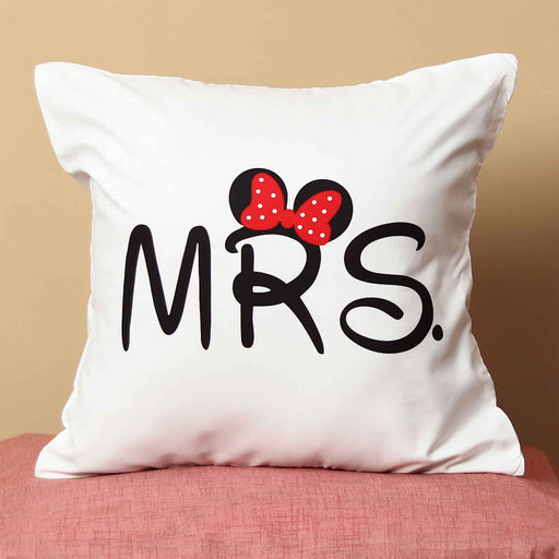 mrs printed cushion cover
