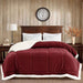 square boxes sherpa border winter comforter