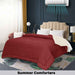 square quilted summer comforter maroon beige