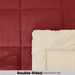 square quilted summer comforter maroon beige
