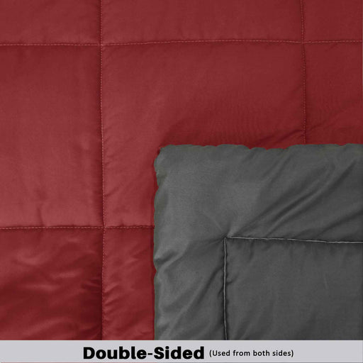 square quilted summer comforter maroon grey