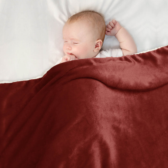 baby sherpa blankets red 1