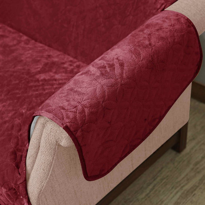luxury fleece sofa cover maroon