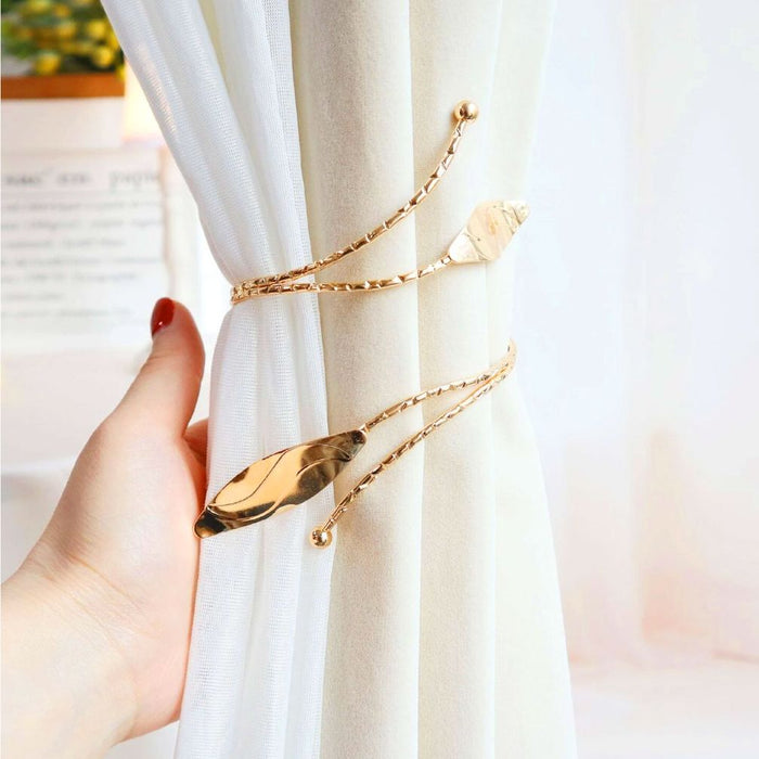 metal shapeless golden curtain holder pair
