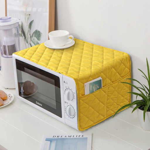 waterproof quilted microwave oven cover mustard
