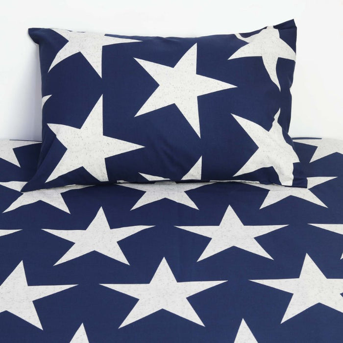 navy stars polycotton single bedsheet