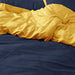 navy mustard reversible duvet cover set