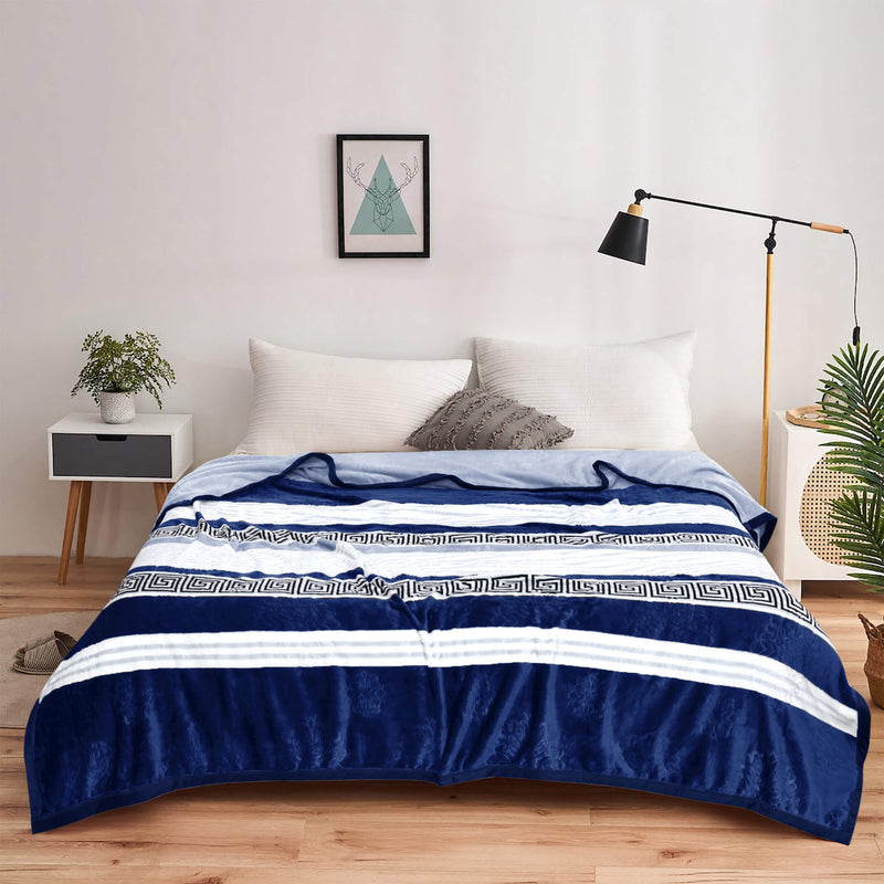 geo print embossed fleece blanket