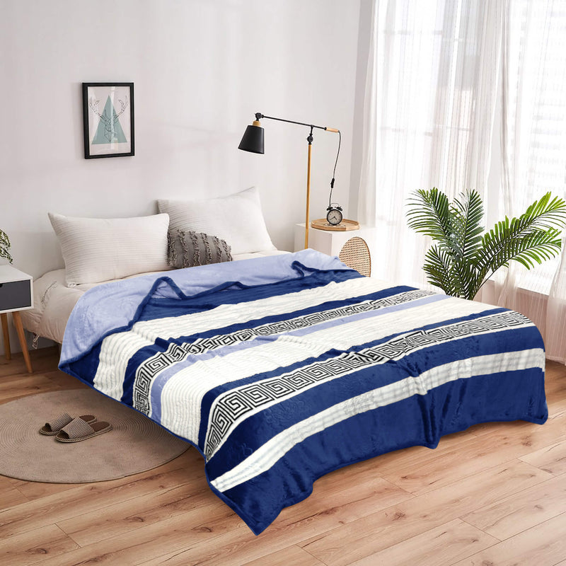 geo print embossed fleece blanket