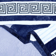 geo print embossed fleece blanket