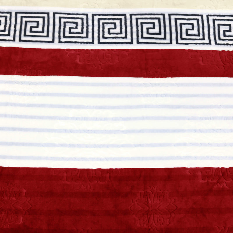 geo print embossed fleece blanket