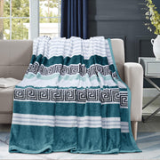 geo print embossed fleece blanket