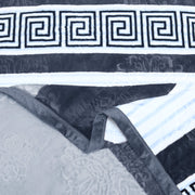 geo print embossed fleece blanket