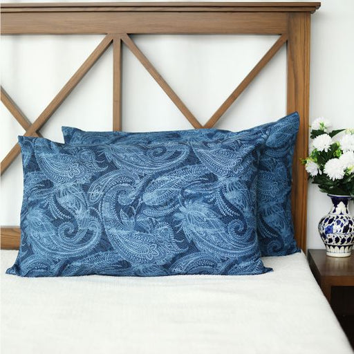 paisley blue pillow covers