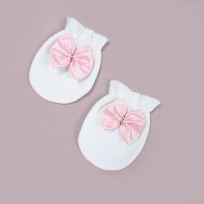 pink bows embroidered customized baby romper set