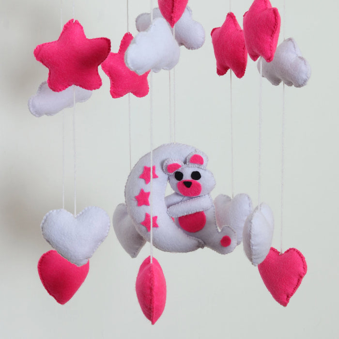 Pink Hearts Crib Hanging