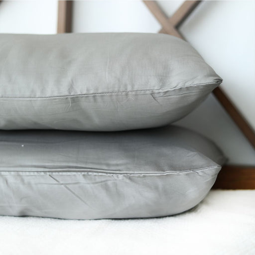 plain grey cotton pillow covers