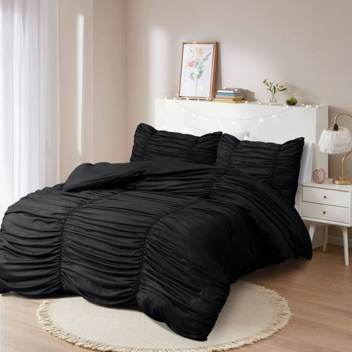 pleated all over ruffle quilt cover set